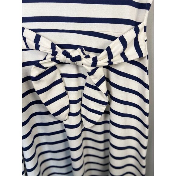 Hope & Henry Short Sleeve Tie Front Striped Dress White &‎ Navy Size S Nautical - Picture 4 of 14